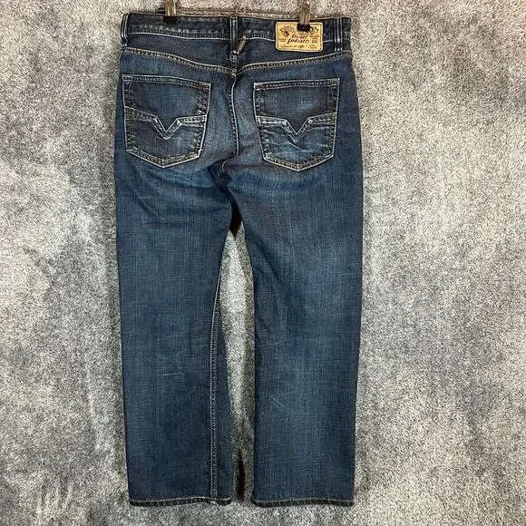 Diesel Jeans Mens 30x28 Larkee Straight Leg LowRise 0835H Cotton Dark Wash